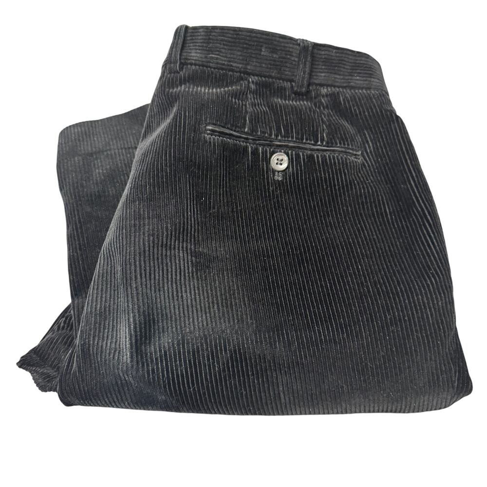 Hiltl Corduroy Pants Mens 35‎ (35x34 ACTUAL) Black Ultimate Trouser Preppy